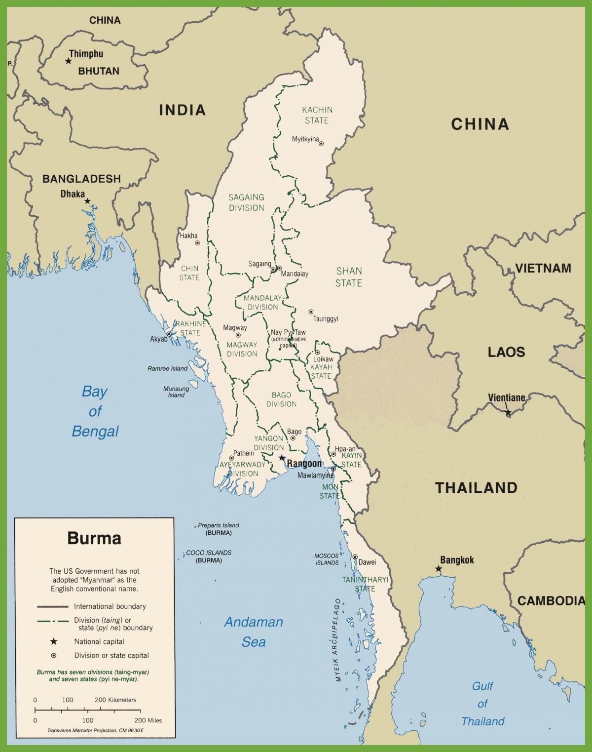 برمه نقشه سیاسی