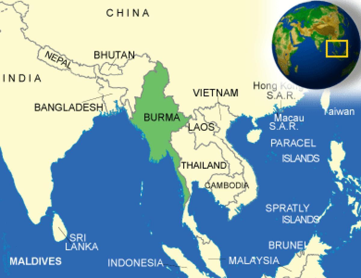 برمه یا میانمار نقشه