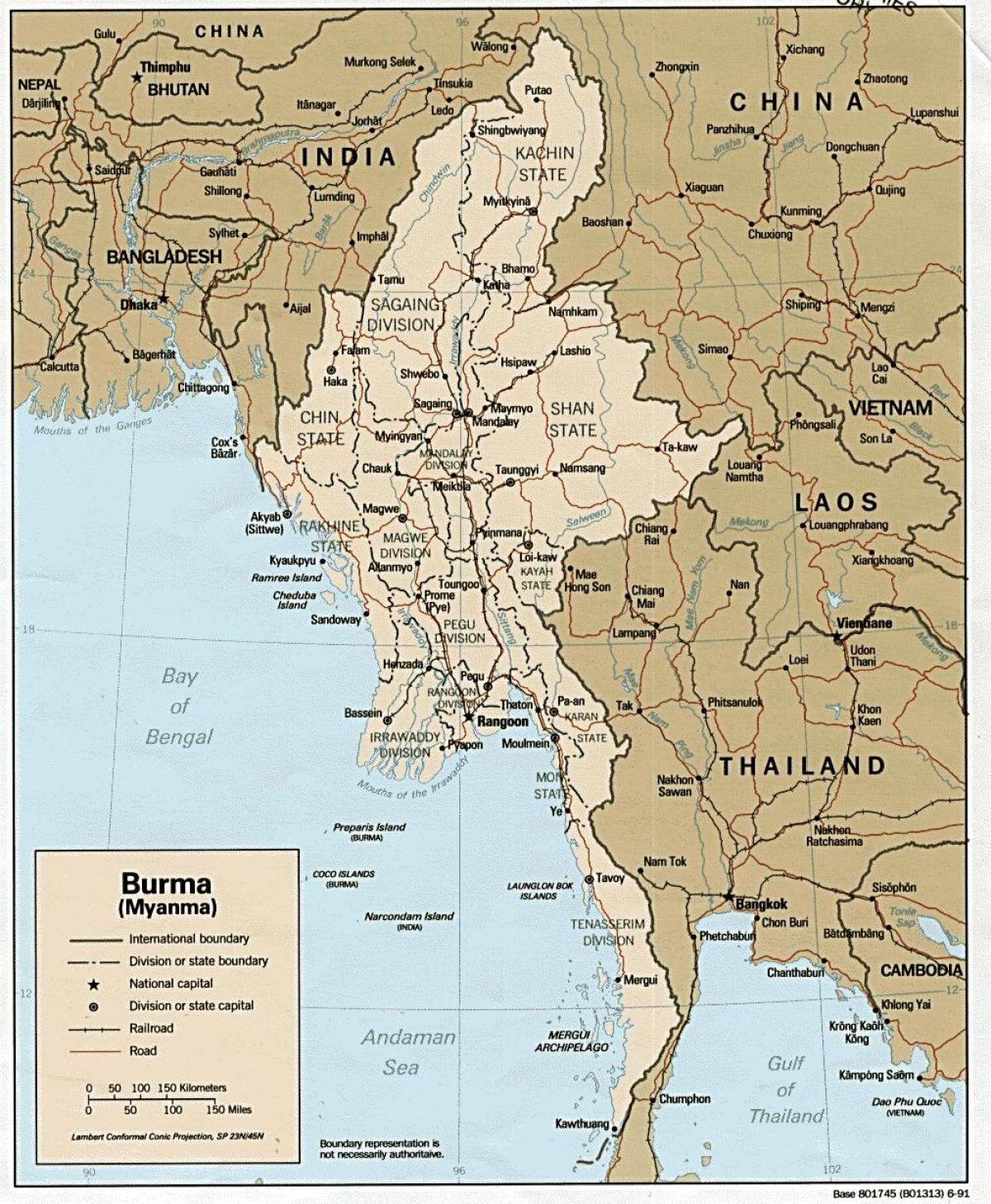 میانمار نقشه hd