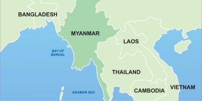 میانمار در نقشه آسیا